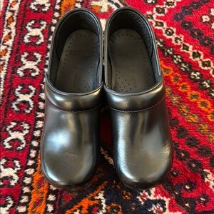 Dansko Black Leather Clogs